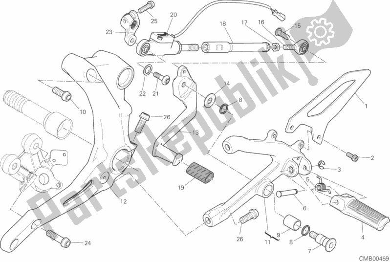 Todas las partes para Reposapiés, Izquierda de Ducati Superbike 959 Panigale ABS 2019